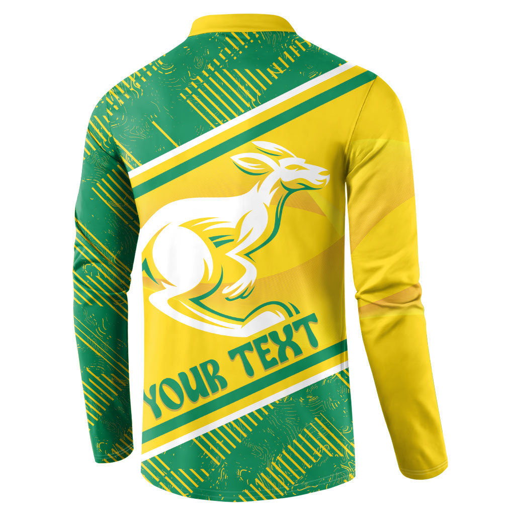 Personalised Jackaroos Bowls Australia Button Sweatshirt National Color Sporty Style