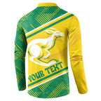 Personalised Jackaroos Bowls Australia Button Sweatshirt National Color Sporty Style