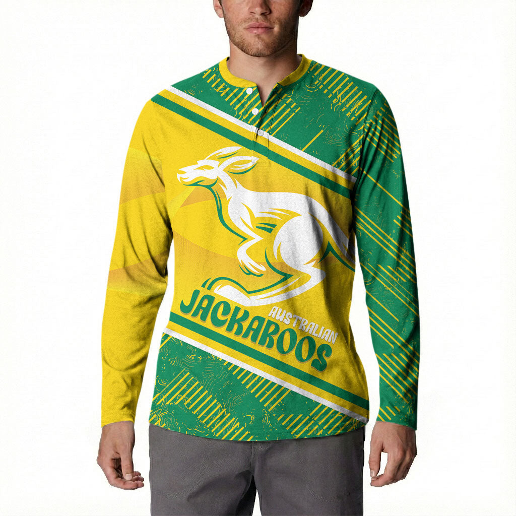 Personalised Jackaroos Bowls Australia Button Sweatshirt National Color Sporty Style