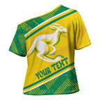 Personalised Jackaroos Bowls Australia Cross Shoulder Shirt National Color Sporty Style