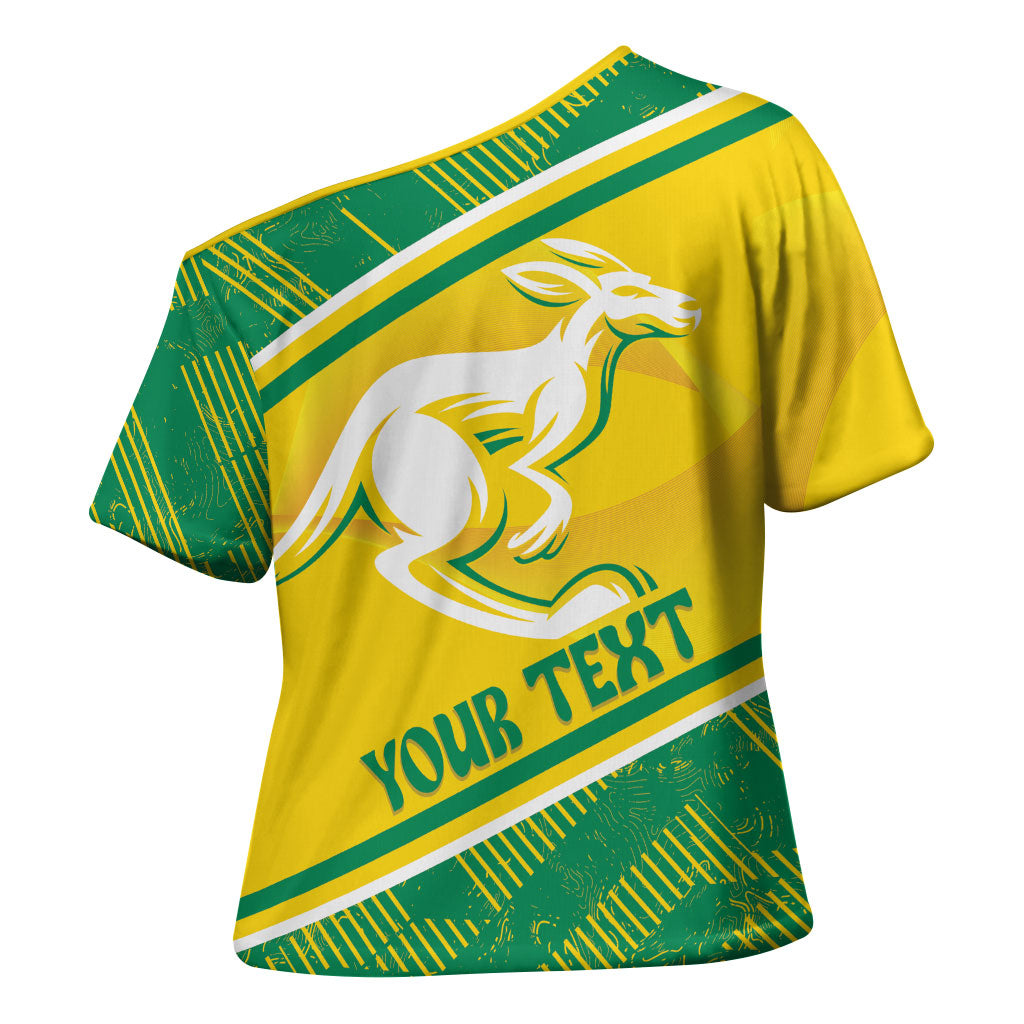 Personalised Jackaroos Bowls Australia Cross Shoulder Shirt National Color Sporty Style