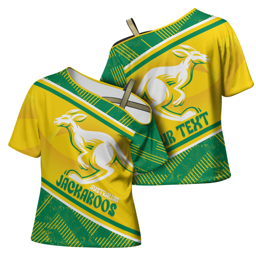 Personalised Jackaroos Bowls Australia Cross Shoulder Shirt National Color Sporty Style