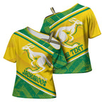 Personalised Jackaroos Bowls Australia Cross Shoulder Shirt National Color Sporty Style
