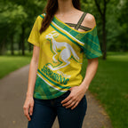 Personalised Jackaroos Bowls Australia Cross Shoulder Shirt National Color Sporty Style
