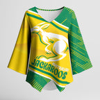 Personalised Jackaroos Bowls Australia Kimono Sleeve Blouse National Color Sporty Style