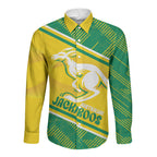 Personalised Jackaroos Bowls Australia Long Sleeve Button Shirt National Color Sporty Style