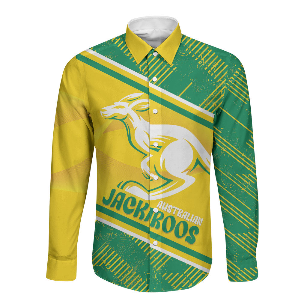 Personalised Jackaroos Bowls Australia Long Sleeve Button Shirt National Color Sporty Style