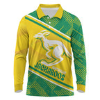 Personalised Jackaroos Bowls Australia Long Sleeve Polo Shirt National Color Sporty Style