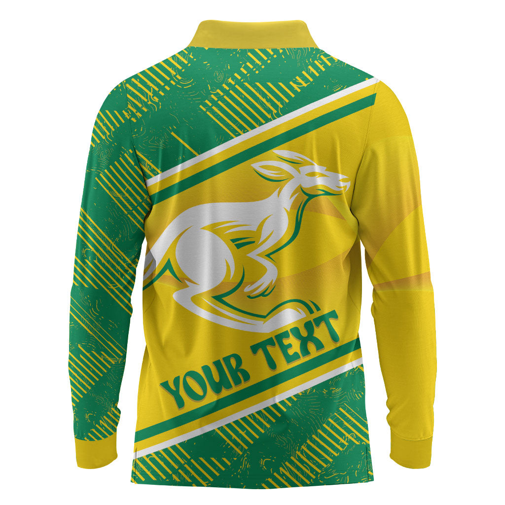 Personalised Jackaroos Bowls Australia Long Sleeve Polo Shirt National Color Sporty Style