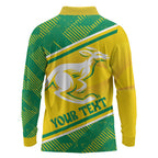 Personalised Jackaroos Bowls Australia Long Sleeve Polo Shirt National Color Sporty Style
