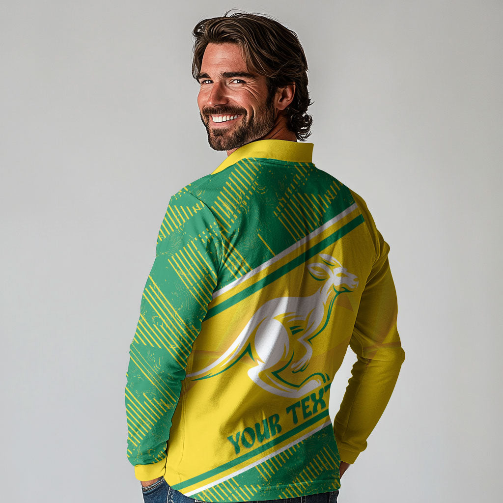 Personalised Jackaroos Bowls Australia Long Sleeve Polo Shirt National Color Sporty Style