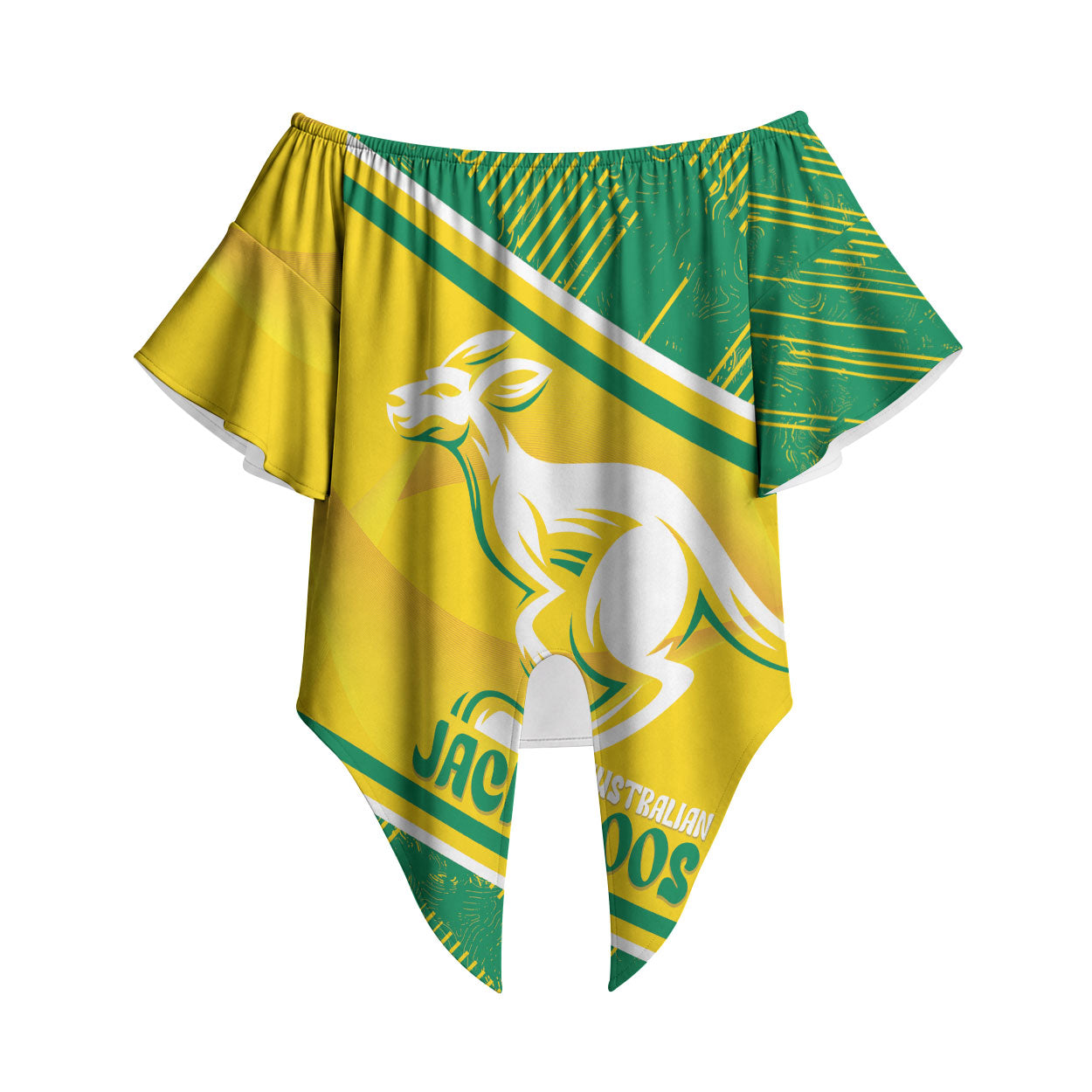 Personalised Jackaroos Bowls Australia Off Shoulder Wrap Waist Top National Color Sporty Style