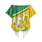 Personalised Jackaroos Bowls Australia Off Shoulder Wrap Waist Top National Color Sporty Style