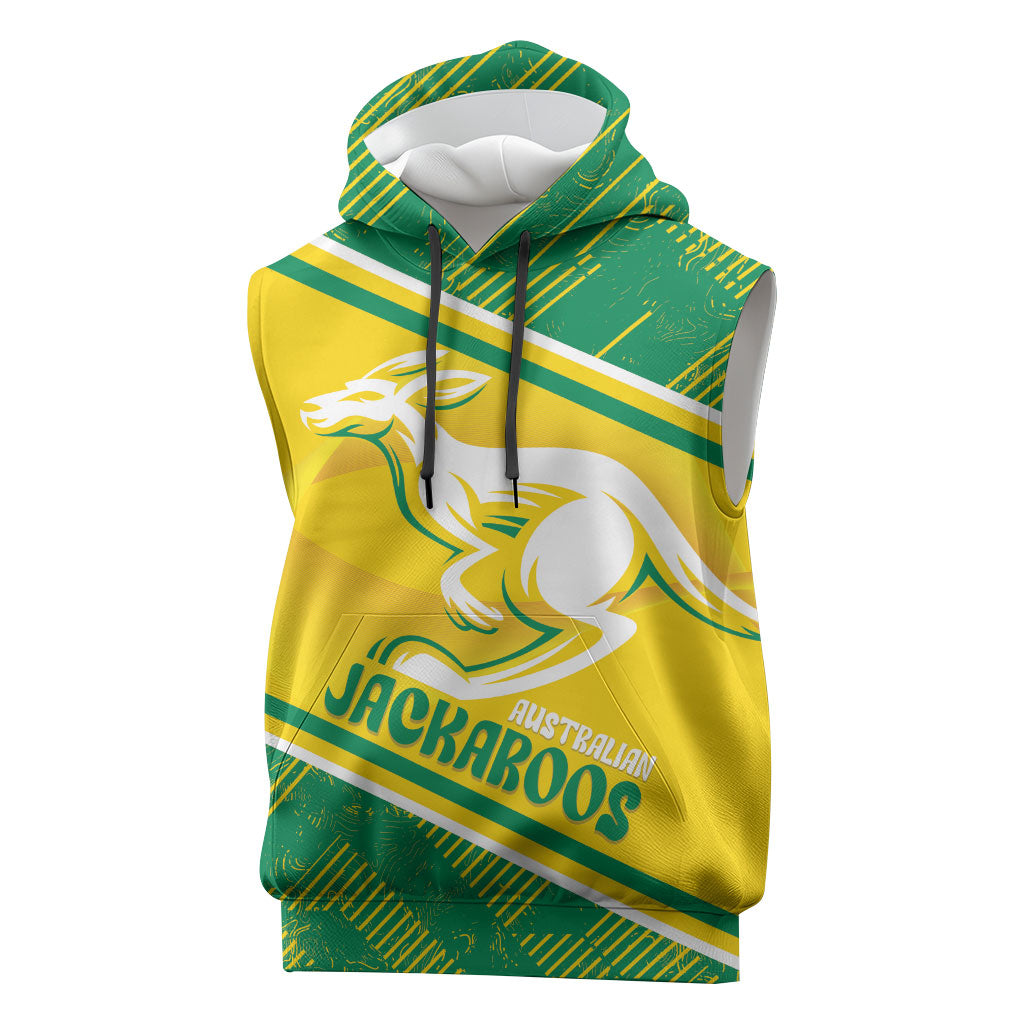 Personalised Jackaroos Bowls Australia Sleeveless Hoodie National Color Sporty Style