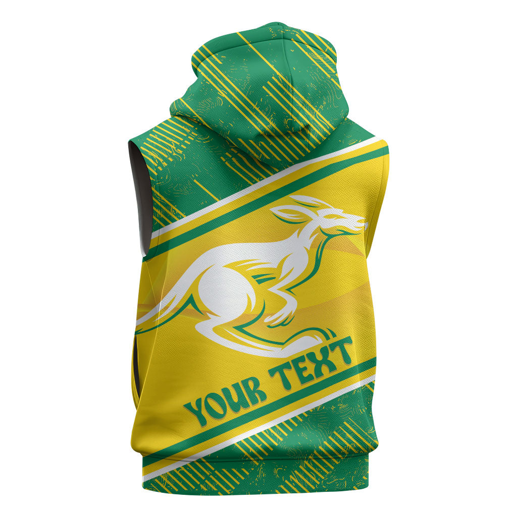Personalised Jackaroos Bowls Australia Sleeveless Hoodie National Color Sporty Style