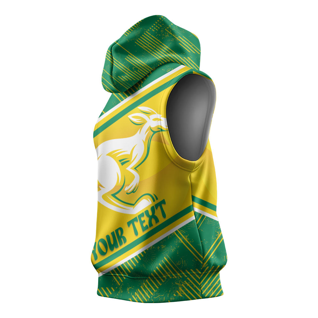 Personalised Jackaroos Bowls Australia Sleeveless Hoodie National Color Sporty Style