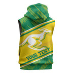Personalised Jackaroos Bowls Australia Sleeveless Zip Hoodie National Color Sporty Style
