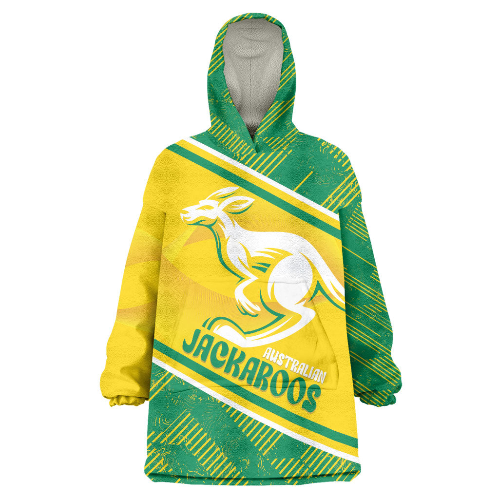 Personalised Jackaroos Bowls Australia Wearable Blanket Hoodie National Color Sporty Style