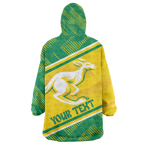 Personalised Jackaroos Bowls Australia Wearable Blanket Hoodie National Color Sporty Style