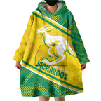 Personalised Jackaroos Bowls Australia Wearable Blanket Hoodie National Color Sporty Style