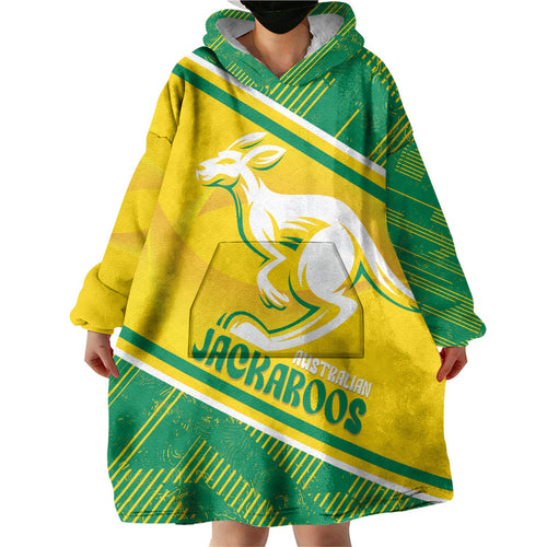 Personalised Jackaroos Bowls Australia Wearable Blanket Hoodie National Color Sporty Style