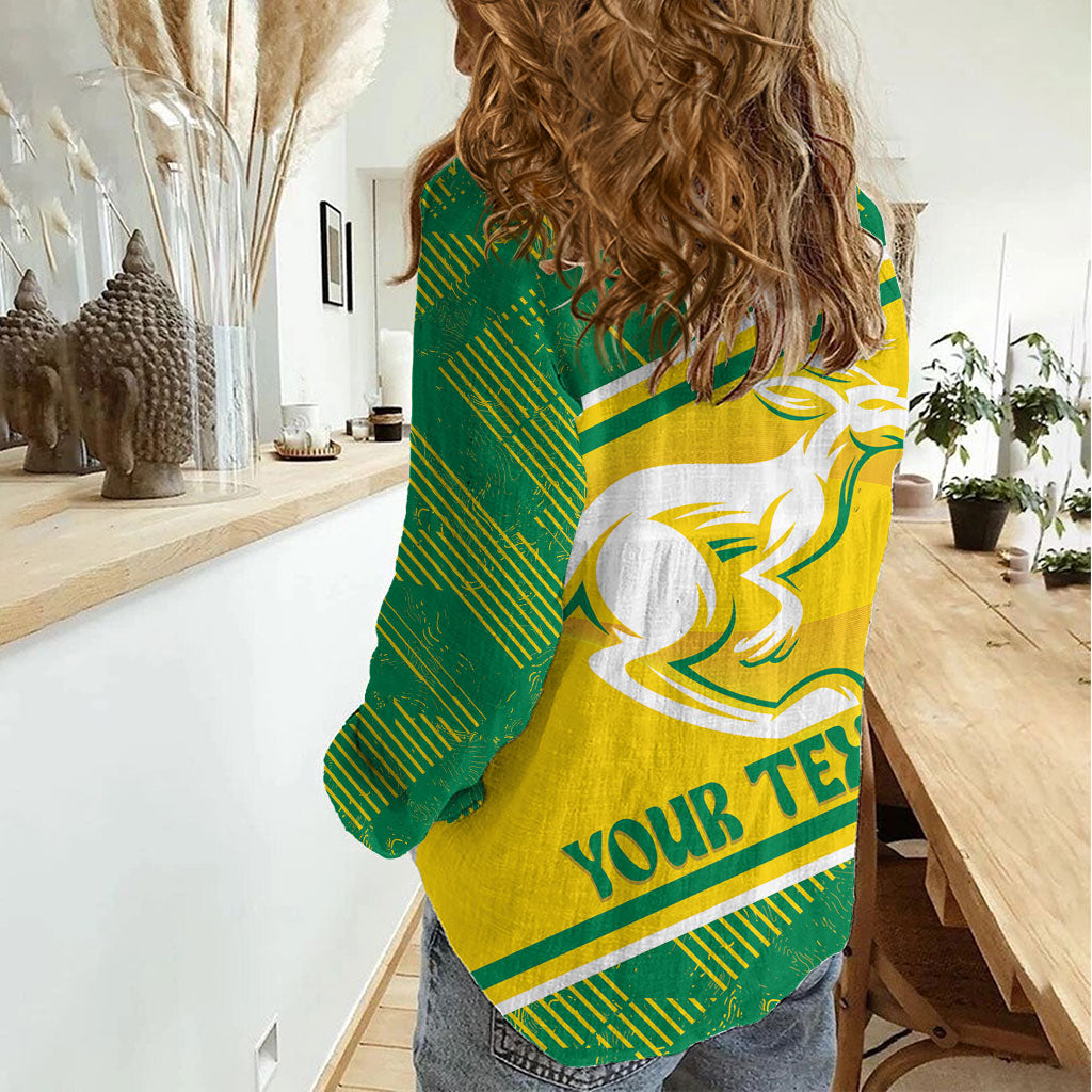 Personalised Jackaroos Bowls Australia Women Casual Shirt National Color Sporty Style