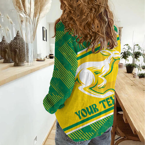 Personalised Jackaroos Bowls Australia Women Casual Shirt National Color Sporty Style