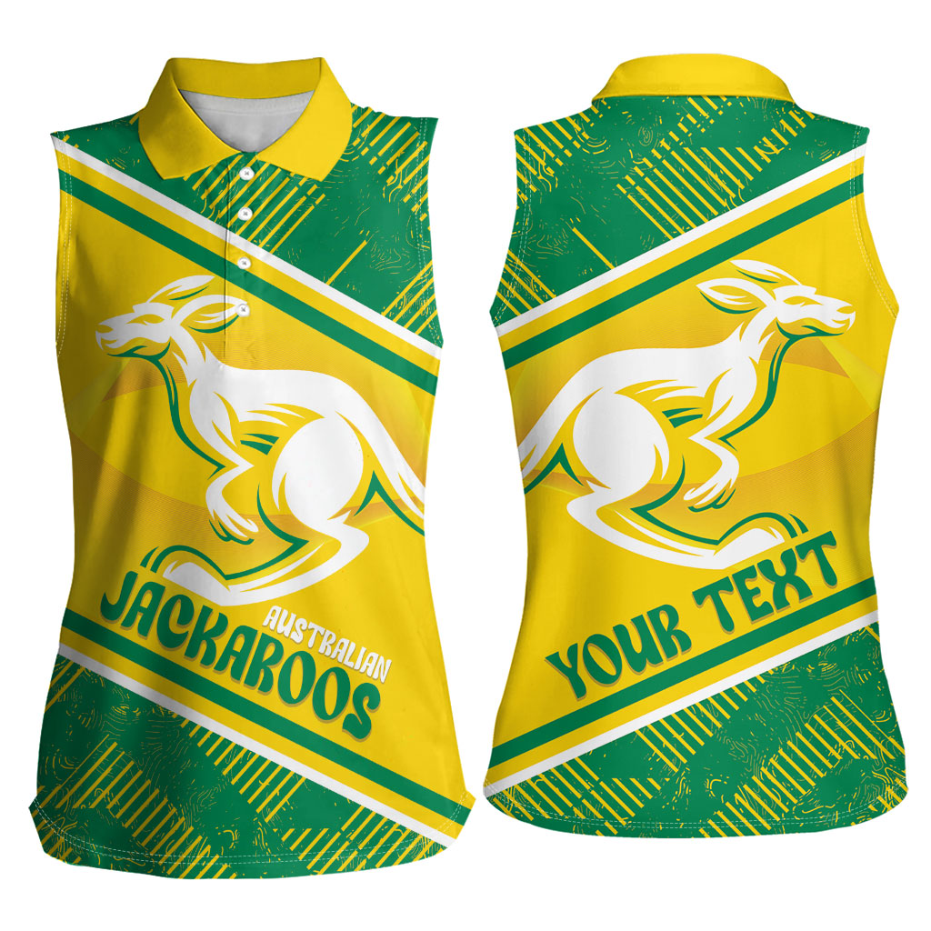Personalised Jackaroos Bowls Australia Women Sleeveless Polo Shirt National Color Sporty Style