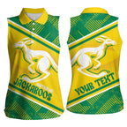 Personalised Jackaroos Bowls Australia Women Sleeveless Polo Shirt National Color Sporty Style