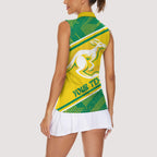 Personalised Jackaroos Bowls Australia Women Sleeveless Polo Shirt National Color Sporty Style