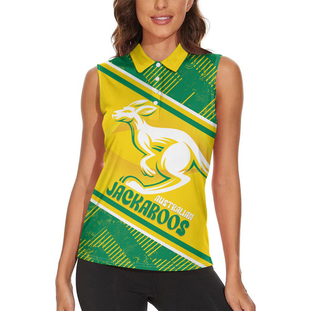 Personalised Jackaroos Bowls Australia Women Sleeveless Polo Shirt National Color Sporty Style