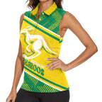 Personalised Jackaroos Bowls Australia Women Sleeveless Polo Shirt National Color Sporty Style