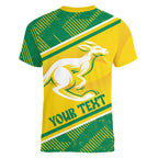 Personalised Jackaroos Bowls Australia Women V-Neck T-Shirt National Color Sporty Style