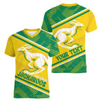 Personalised Jackaroos Bowls Australia Women V-Neck T-Shirt National Color Sporty Style
