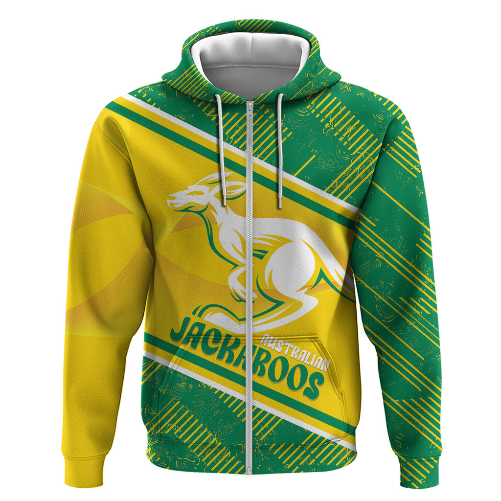 Personalised Jackaroos Bowls Australia Zip Hoodie National Color Sporty Style
