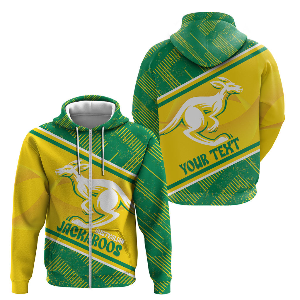Personalised Jackaroos Bowls Australia Zip Hoodie National Color Sporty Style