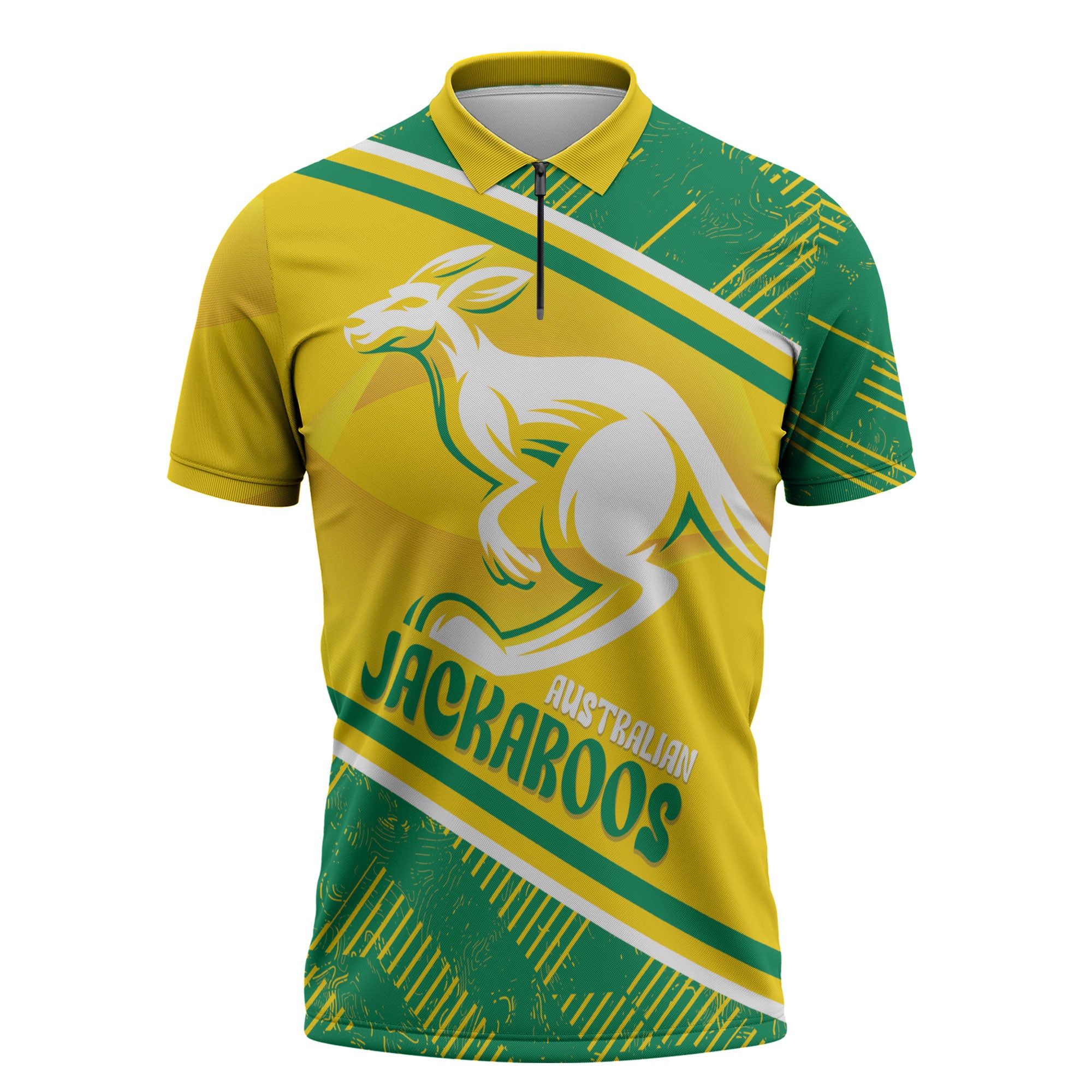 Personalised Jackaroos Bowls Australia Zipper Polo Shirt National Color Sporty Style