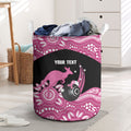 Bowls Australia Breast Cancer Custom Laundry Basket Think Pink Aboriginal Art