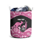 Bowls Australia Breast Cancer Custom Laundry Basket Think Pink Aboriginal Art