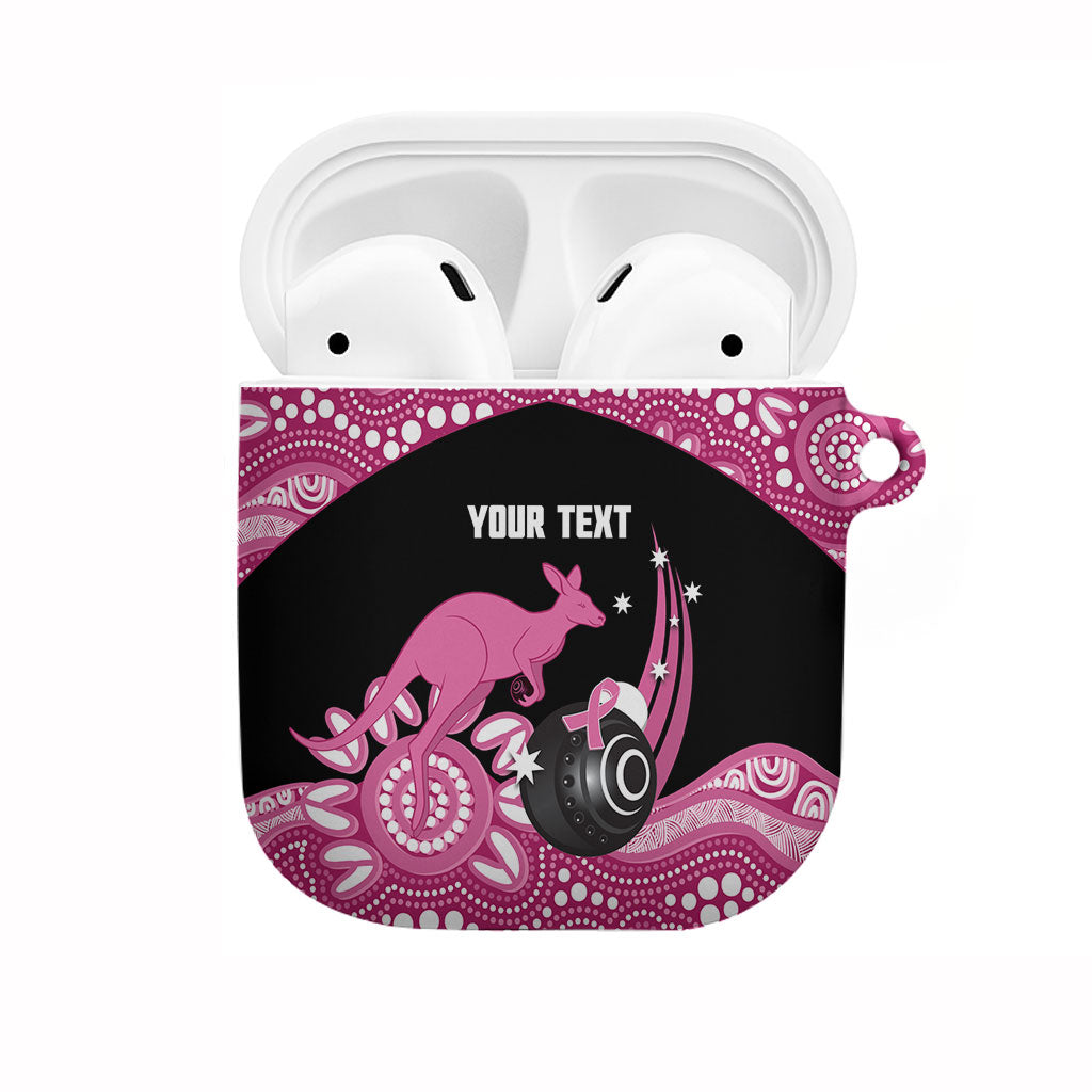 Bowls Australia Breast Cancer Custom AirPods Case Think Pink Aboriginal Art