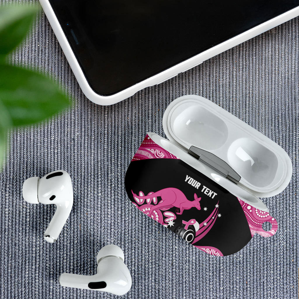 Bowls Australia Breast Cancer Custom AirPods Case Think Pink Aboriginal Art