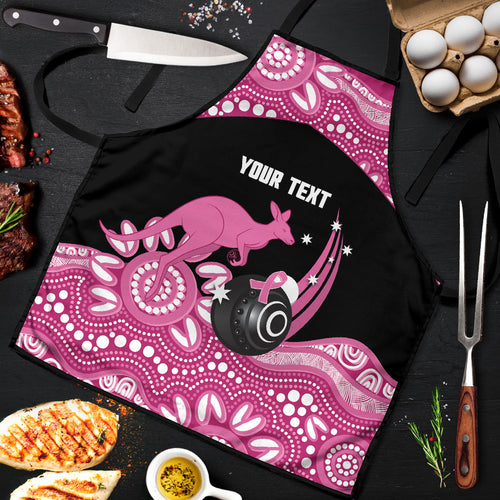 Bowls Australia Breast Cancer Custom Apron Think Pink Aboriginal Art