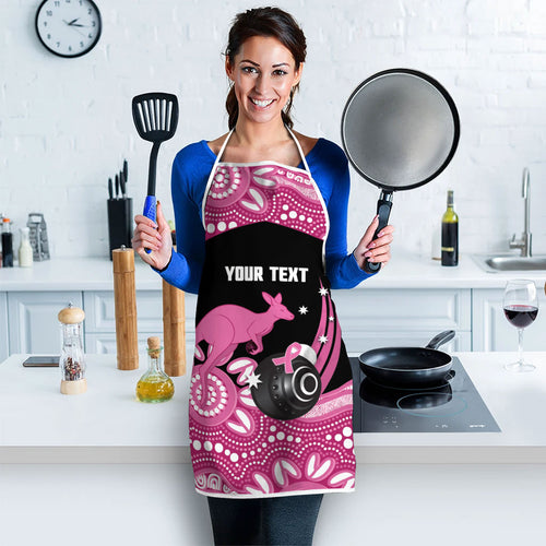 Bowls Australia Breast Cancer Custom Apron Think Pink Aboriginal Art