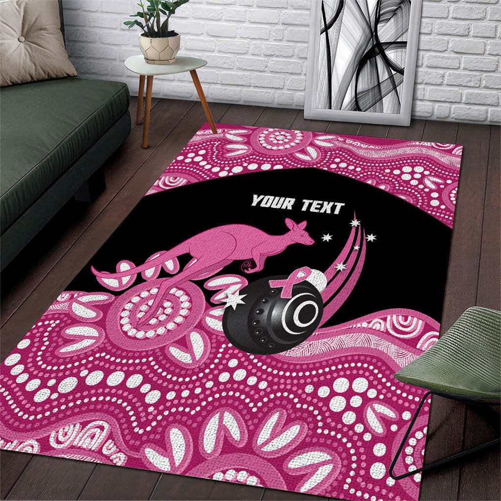 Bowls Australia Breast Cancer Custom Area Rug Think Pink Aboriginal Art