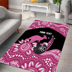 Bowls Australia Breast Cancer Custom Area Rug Think Pink Aboriginal Art