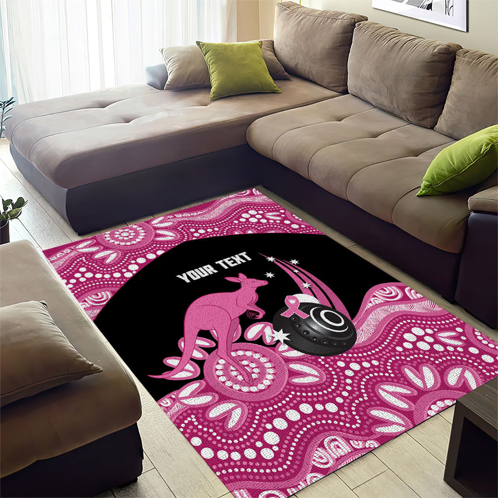 Bowls Australia Breast Cancer Custom Area Rug Think Pink Aboriginal Art