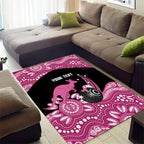 Bowls Australia Breast Cancer Custom Area Rug Think Pink Aboriginal Art