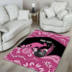 Bowls Australia Breast Cancer Custom Area Rug Think Pink Aboriginal Art
