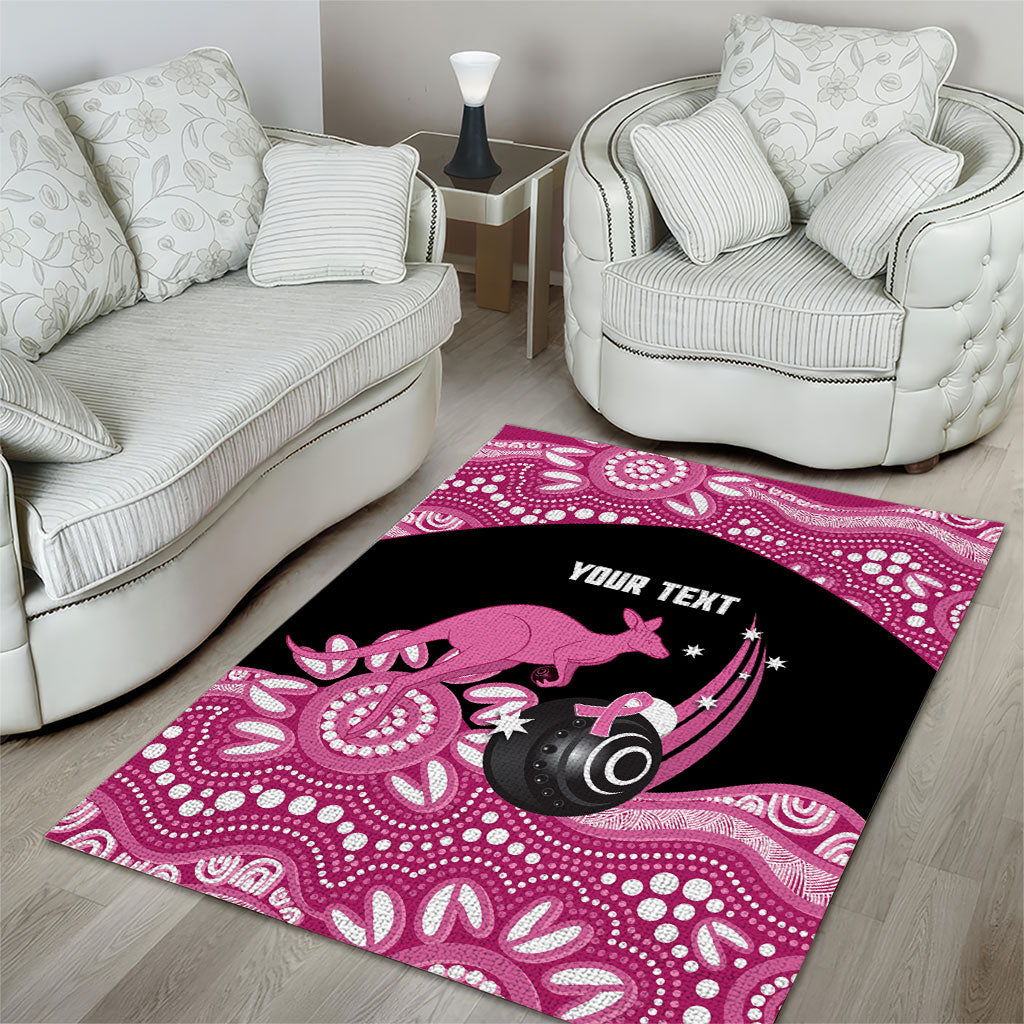 Bowls Australia Breast Cancer Custom Area Rug Think Pink Aboriginal Art