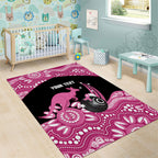 Bowls Australia Breast Cancer Custom Area Rug Think Pink Aboriginal Art